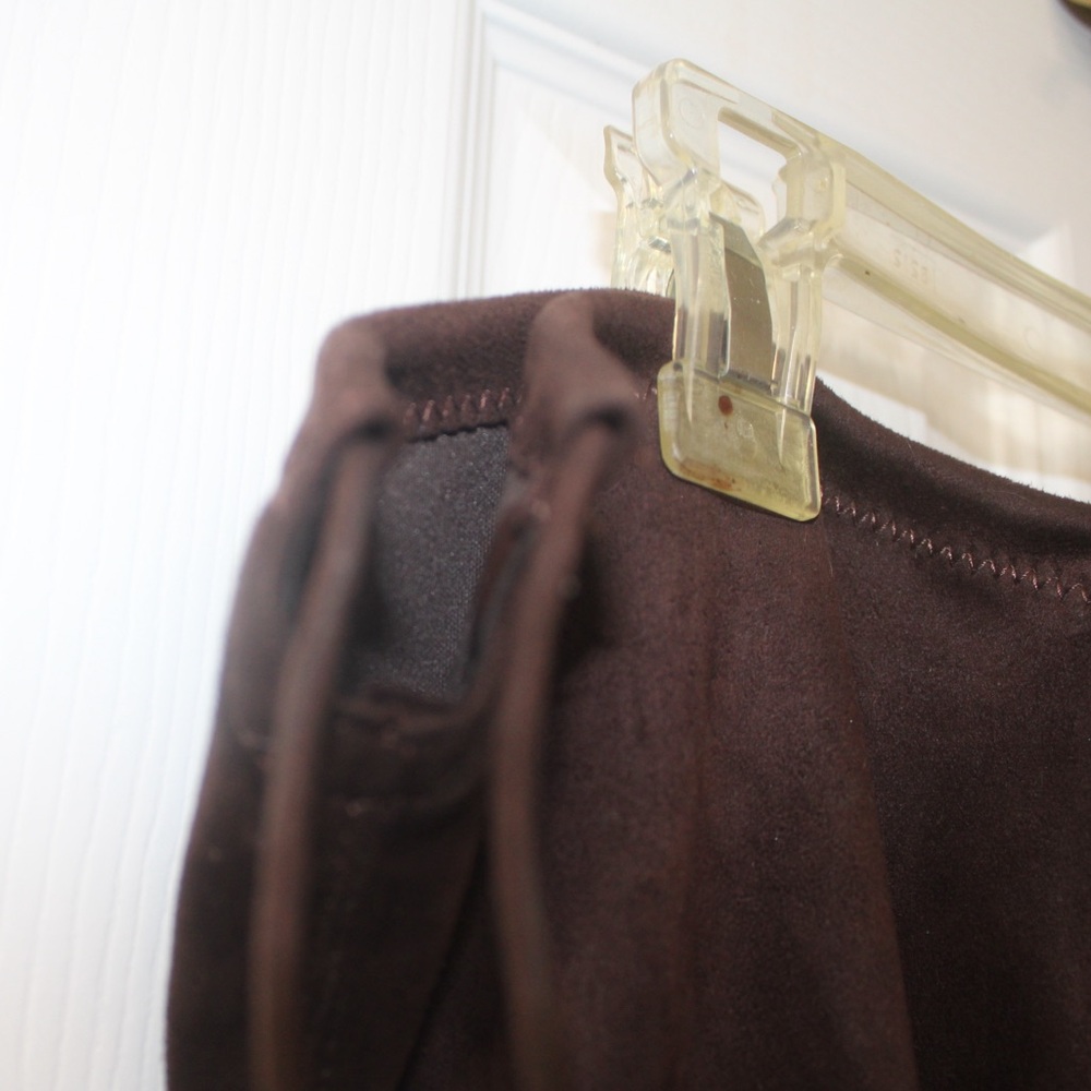 BAMBOO Size 10 Brown Over the Knee Suede Boots with tie on back - Picture 9 of 13